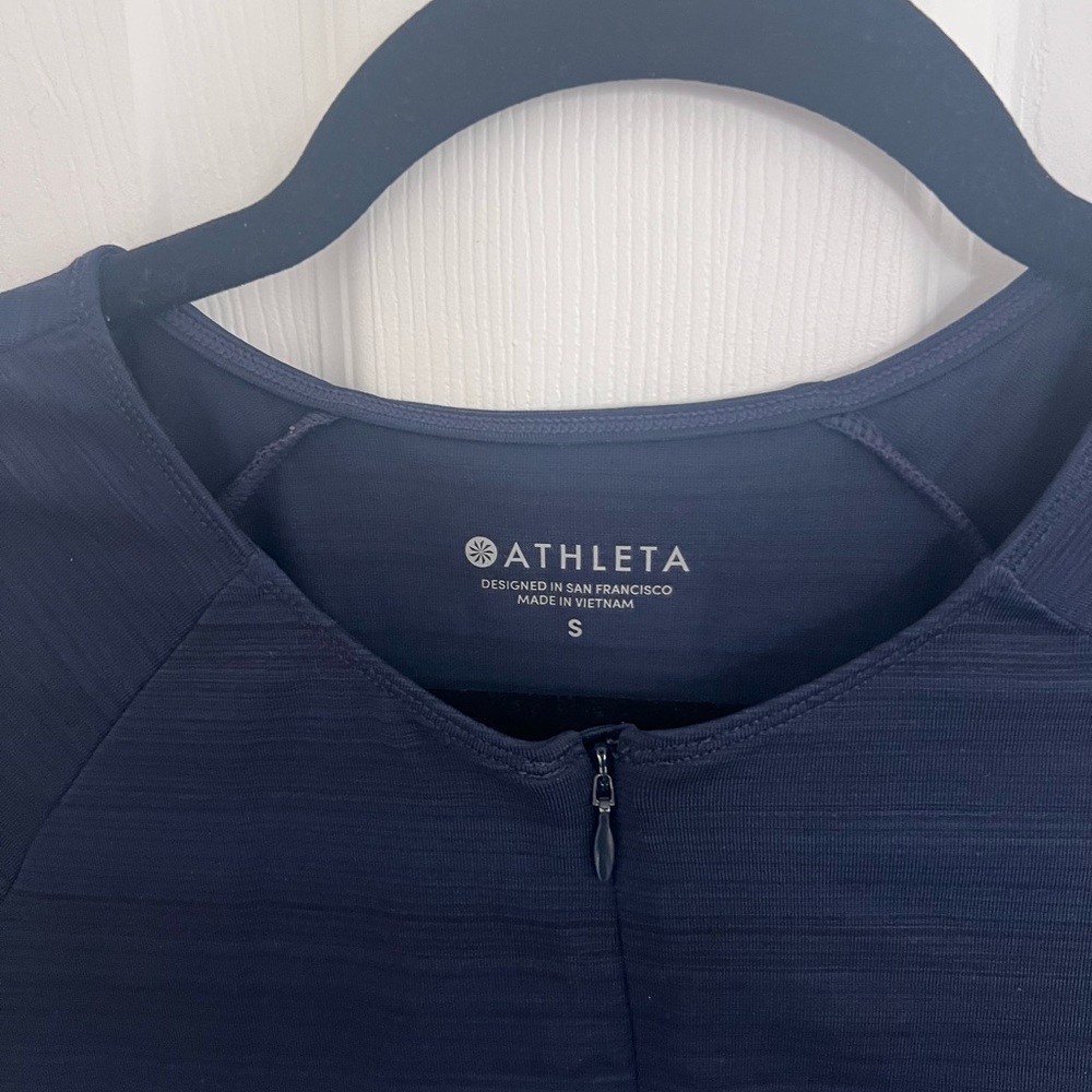 Athleta Navy Half-Zip Athletic Top - Picture 3 of 7